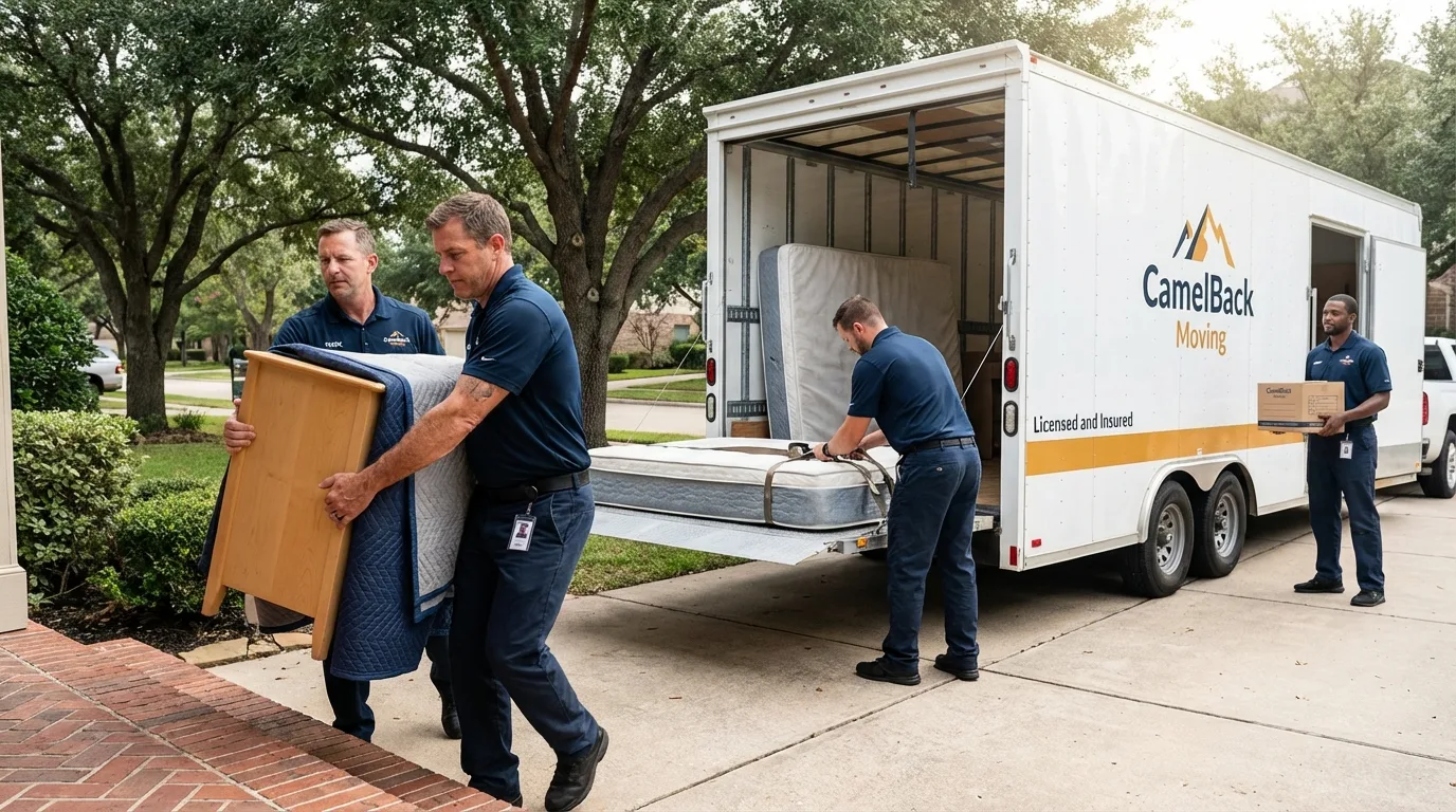 Crew loading residential truck for cross-state move from Lares, PR